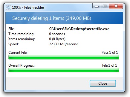 Delete files securely
